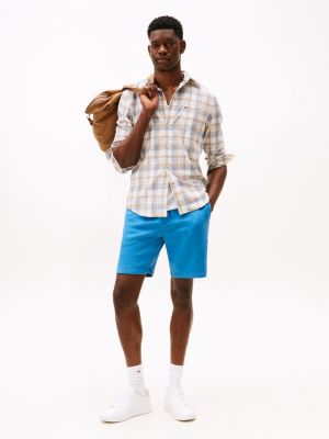 Embroidered Tommy Logo Sweatshort, Dusty Indigo