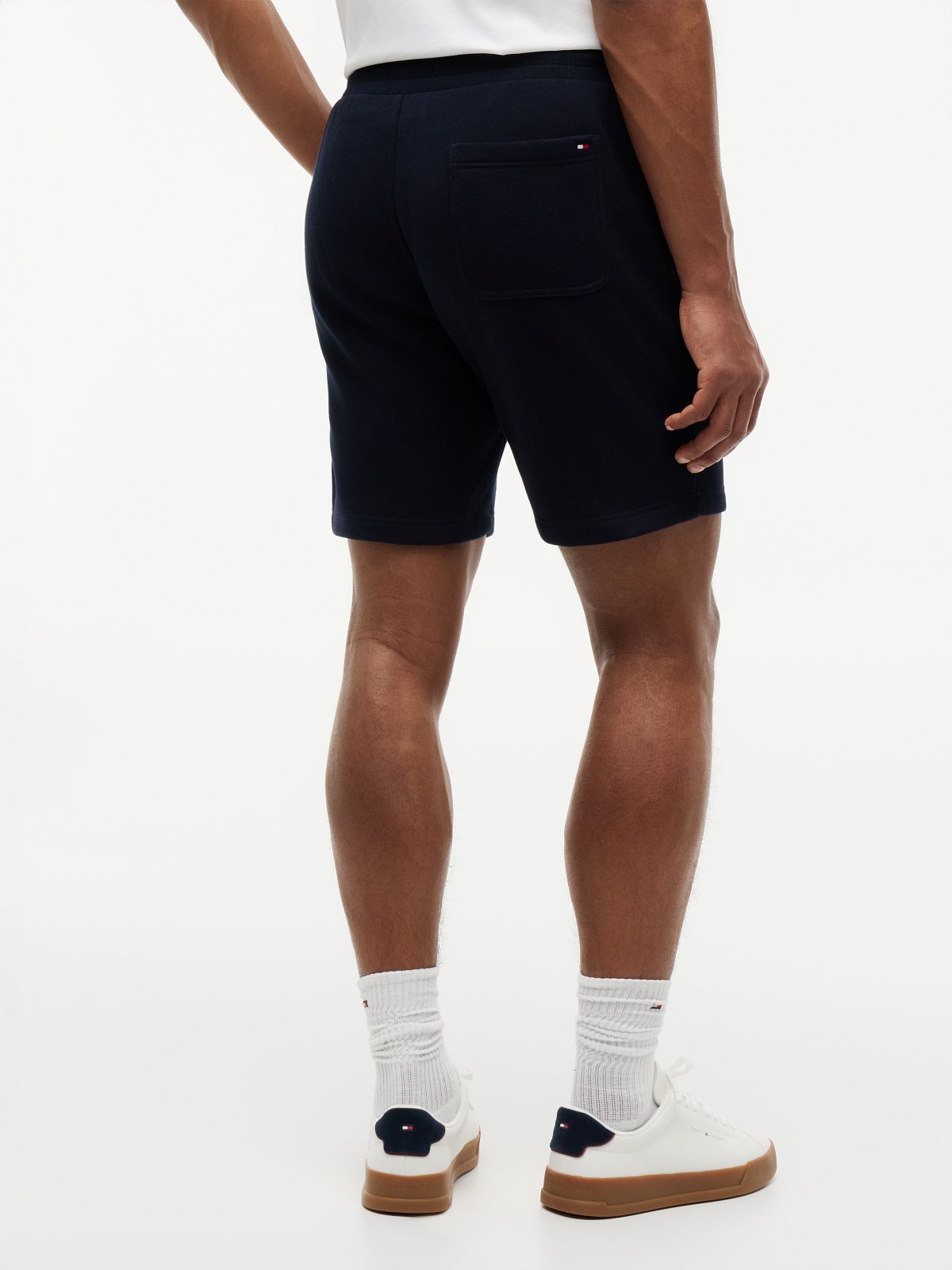 Embroidered Tommy Logo Sweatshort — Navy Blue