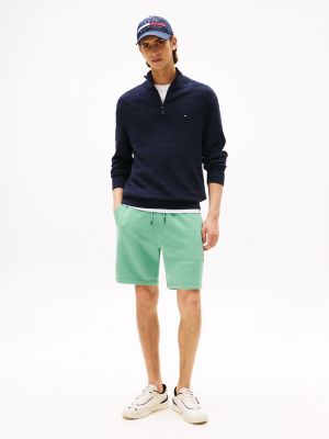 Embroidered Tommy Logo Sweatshort, Frosted Evergreen