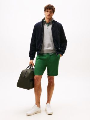 Embroidered Tommy Logo Sweatshort, Deep Evergreen