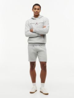 Embroidered Tommy Logo Sweatshort — Grey Heather 2