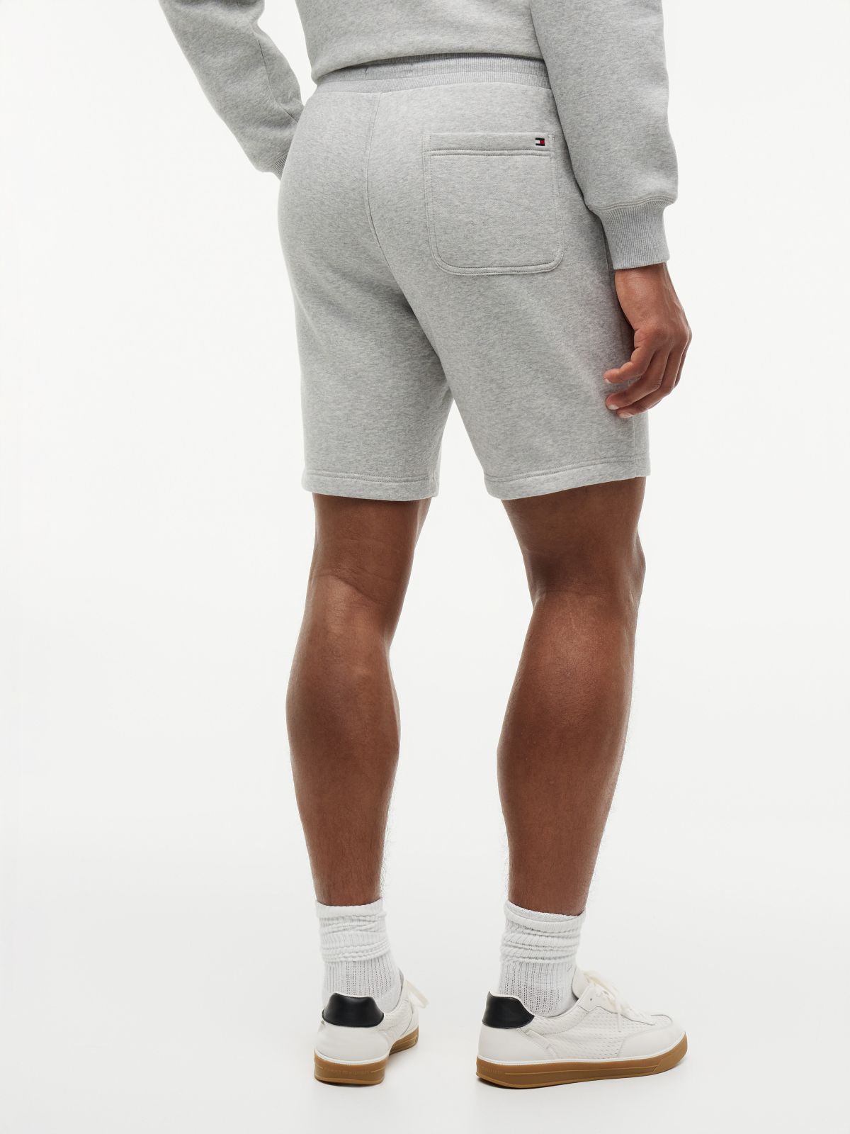 Embroidered Tommy Logo Sweatshort — Grey Heather
