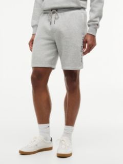 Embroidered Tommy Logo Sweatshort — Grey Heather 1