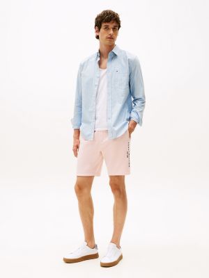 Embroidered Tommy Logo Sweatshort, Whimsy Pink