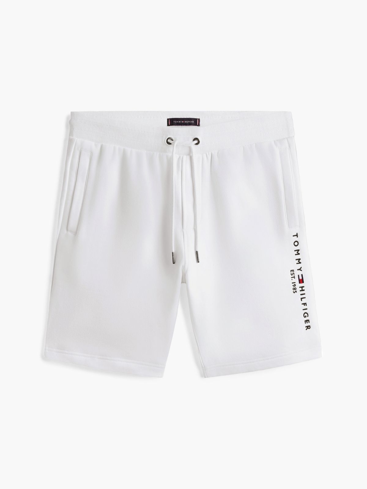 Embroidered Tommy Logo Sweatshort — Fresh White