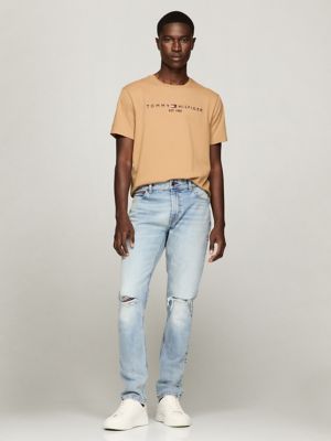 Light Wash Distressed Slim Fit Jean, Light Wash Denim