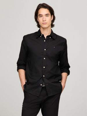 Black tommy hilfiger dress shirt clearance