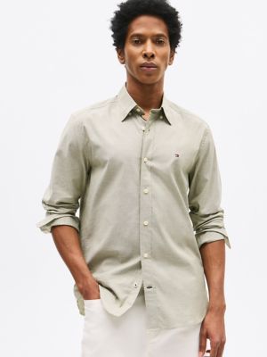 Regular Fit Stretch Poplin Shirt, Uniform Olive