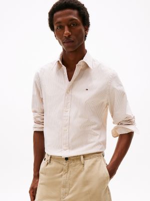 Regular Fit Stripe Stretch Poplin Shirt, Trench Stripe