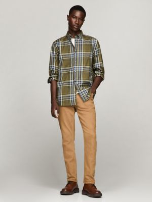 Regular Fit Plaid Print All-Day Shirt, Putting Green