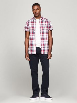 Slim Fit Plaid Print All-Day Shirt, Rouge Multi