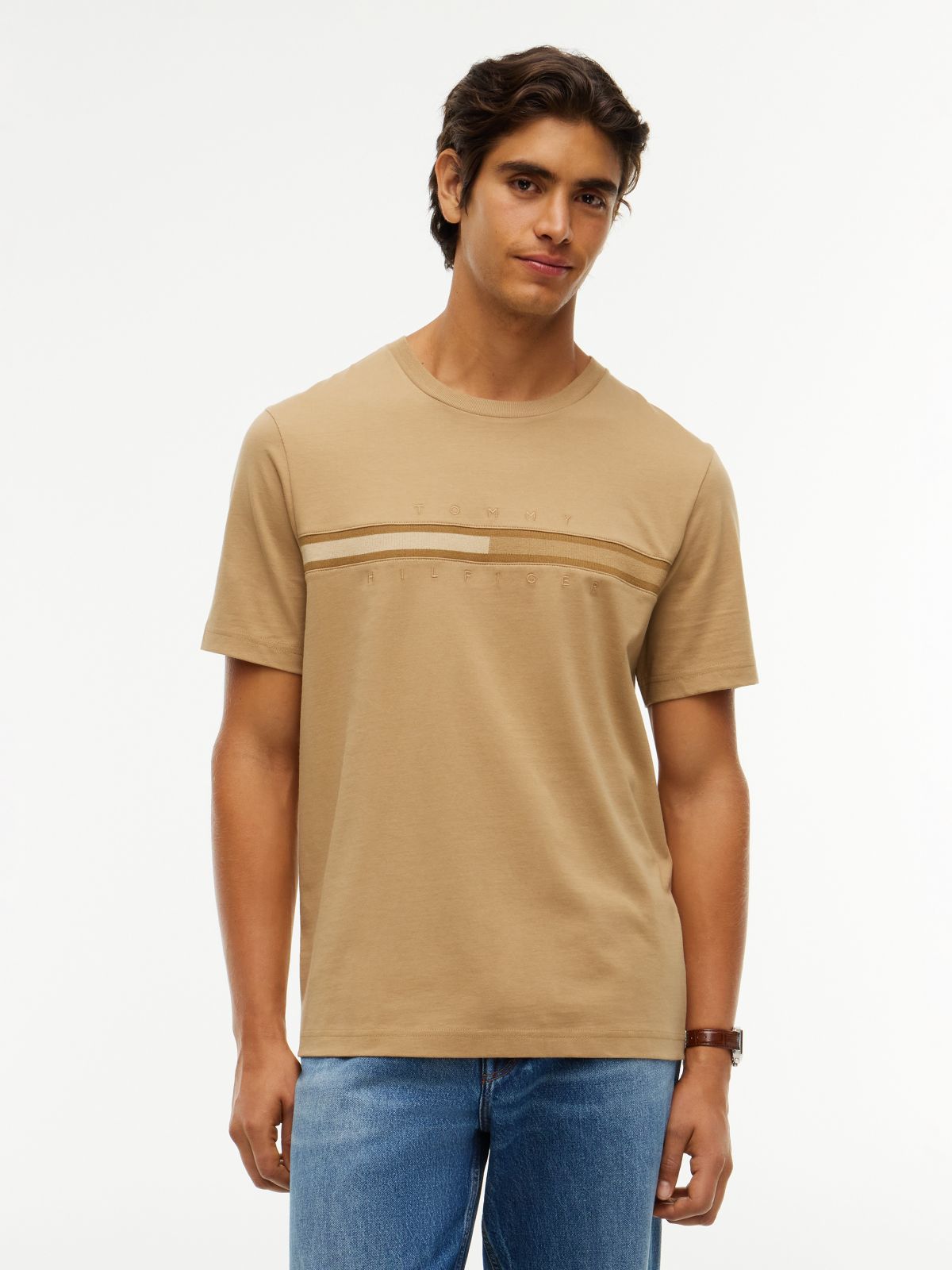 Tonal Flag Logo T-Shirt — Dark Dune
