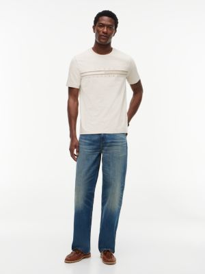 Мужская футболка Tommy Hilfiger Tonal Flag Logo, цвет: Бежевый меланжевый — фото 2
