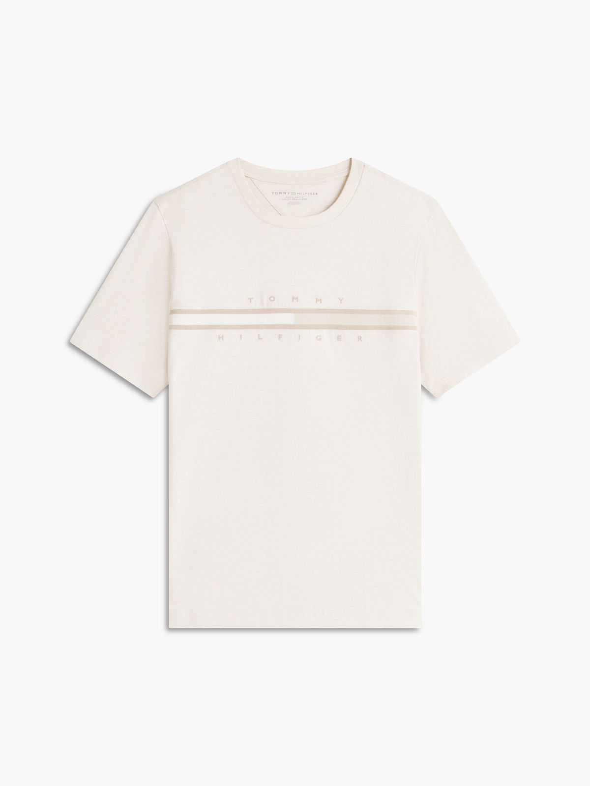Tonal Flag Logo T-Shirt — Beige Heather