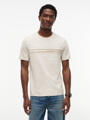 Tonal Flag Logo T-Shirt, Beige Heather