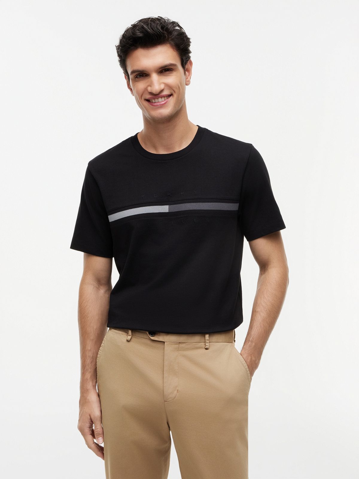 Tonal Flag Logo T-Shirt — Black