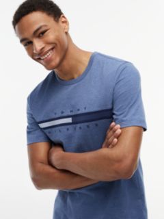 Tonal Flag Logo T-Shirt — Faded Indigo Heather 3