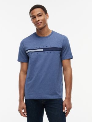 Tonal Flag Logo T-Shirt, Faded Indigo Heather