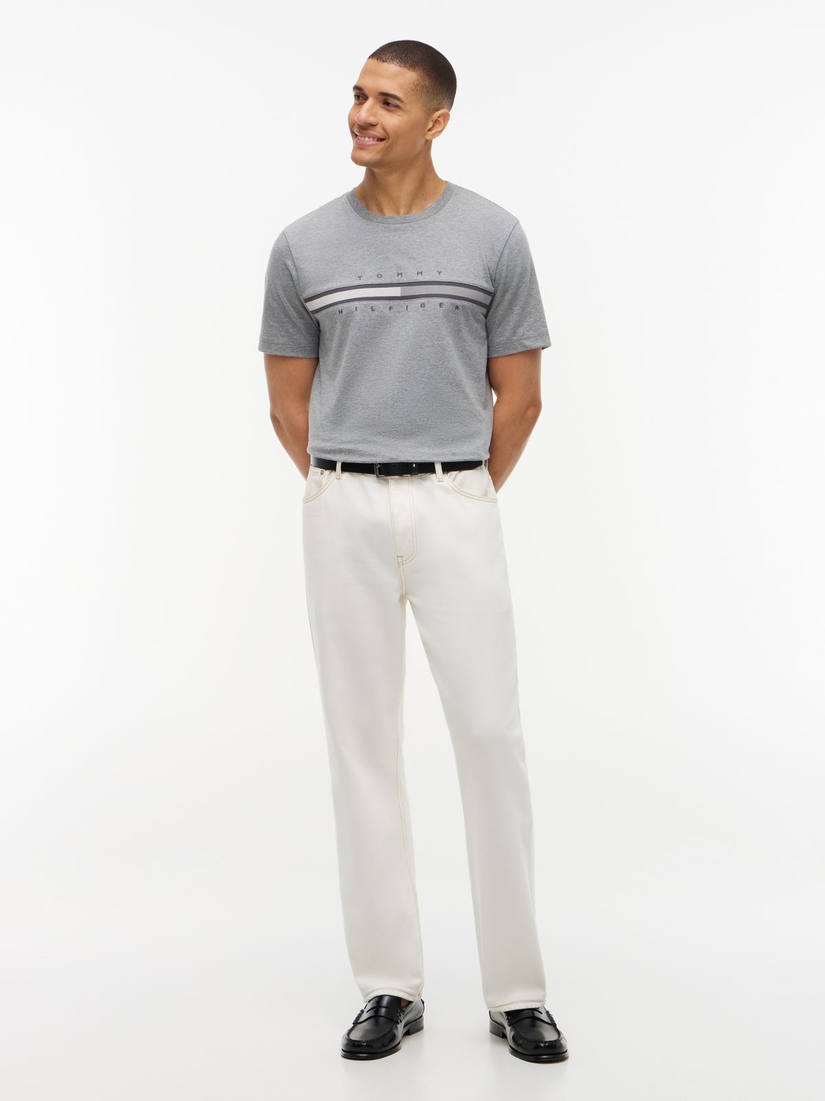 Tonal Flag Logo T-Shirt — Grey Heather