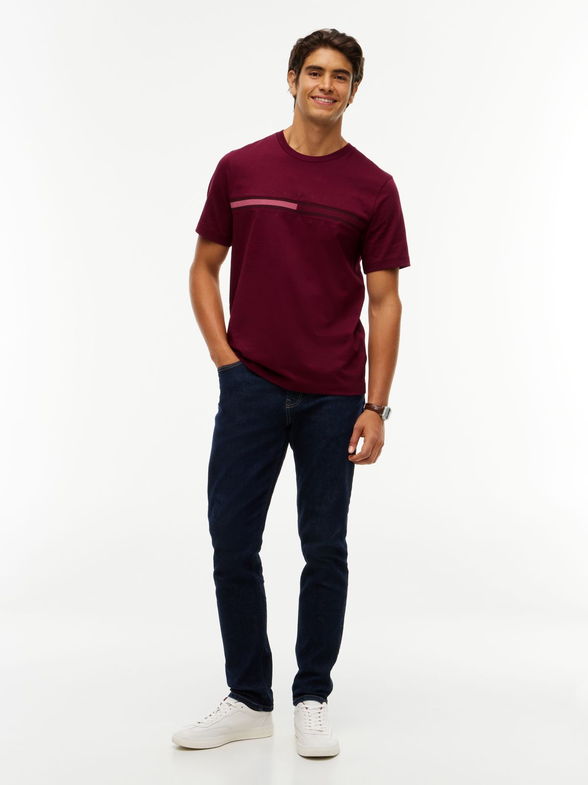 Tonal Flag Logo T-Shirt — Burgundy