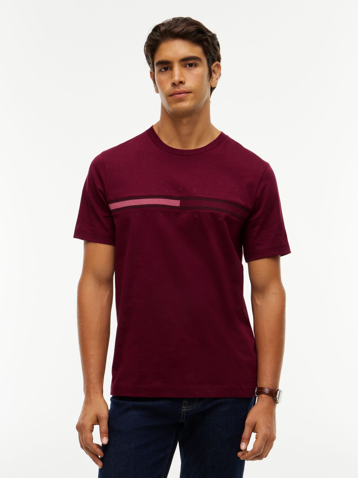 Tonal Flag Logo T-Shirt — Burgundy