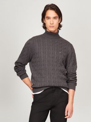 Cotton knit turtleneck sweater best sale