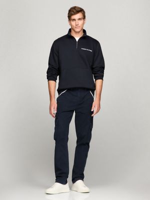 Embroidered Logo Half-Zip Sweatshirt, Navy