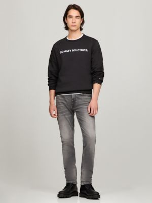 Embroidered Hilfiger Icon Sweatshirt, Black