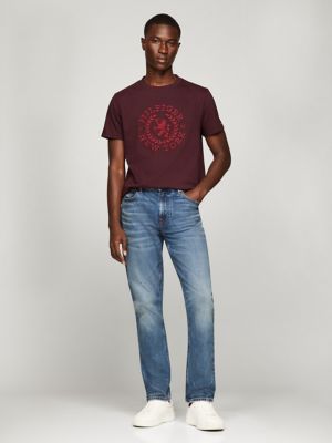 Embroidered Heritage Crest Logo T-Shirt, Dark Cabernet
