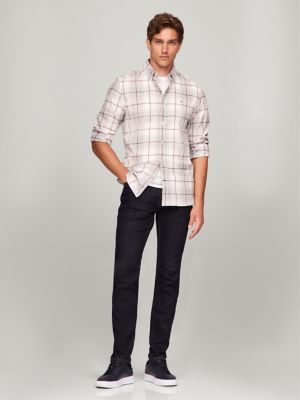 Regular Fit Plaid Print All-Day Shirt, Grey