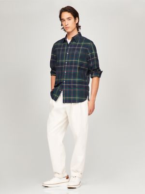 Regular Fit Plaid Oxford Shirt, Cypress Green Multi