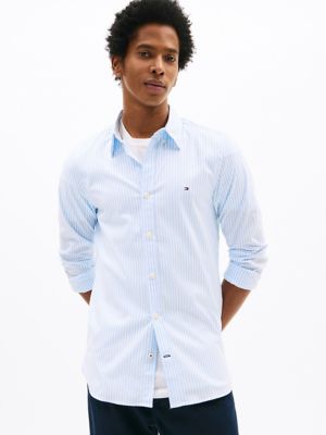 Slim Fit Striped Print All-Day Shirt, Romantic Blue Stripe
