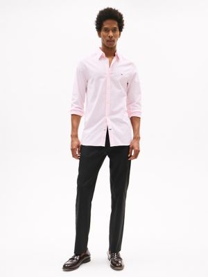 Slim Fit Striped Print All-Day Shirt, Classic Pink Stripe