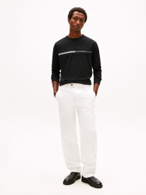 Мужская футболка Tommy Hilfiger Long-Sleeve Tonal Flag Logo, цвет: Чёрный — фото 3