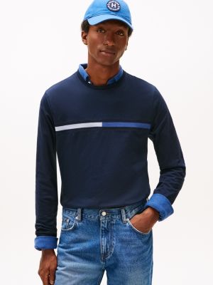 Tonal Flag Logo Long-Sleeve T-Shirt, Navy