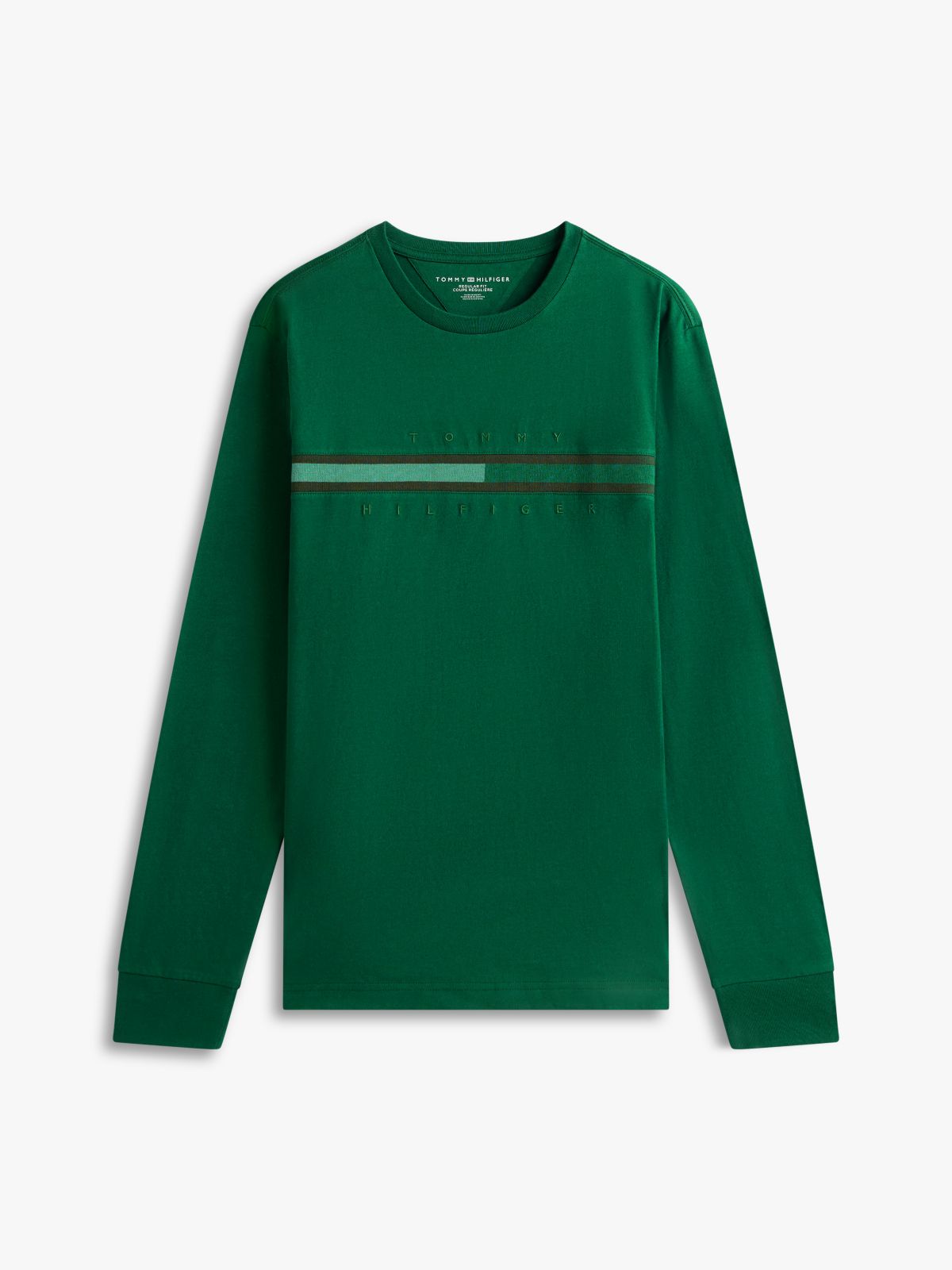 Long-Sleeve Tonal Flag Logo T-Shirt — Ornamental Green
