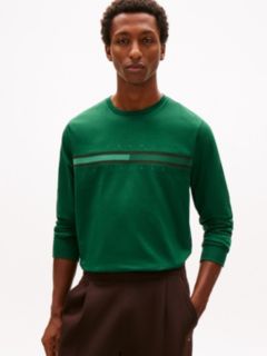 Long-Sleeve Tonal Flag Logo T-Shirt — Ornamental Green 1