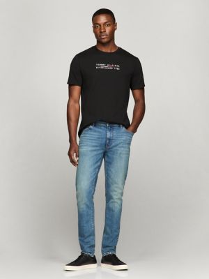 Embroidered Hilfiger Logo T-Shirt, Black