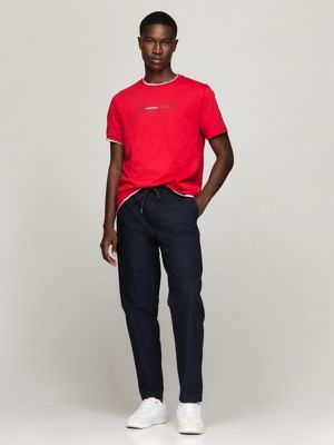 Embroidered Hilfiger Logo T-Shirt, Primary Red