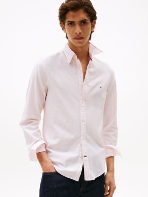 Slim Fit Stretch Stripe Oxford Shirt, Precious Pink/Optic White Stripe