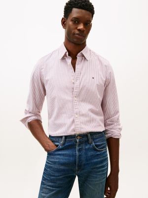 Slim Fit Stretch Stripe Oxford Shirt, Rouge Stripe