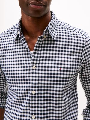 Slim Fit Stretch Gingham Oxford Shirt | Tommy Hilfiger