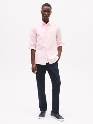 Slim Fit Stretch Gingham Oxford Shirt, Precious Pink/Optic White