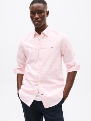 Slim Fit Stretch Gingham Oxford Shirt, Precious Pink/Optic White