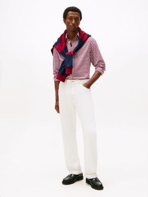 Slim Fit Stretch Gingham Oxford Shirt | Tommy Hilfiger