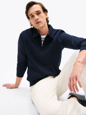 トミーページ Slim Fit Interlock Zip Polo | Tommy Hilfiger USA