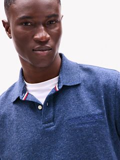 Regular Fit Monotype Mouline Polo — Blue Heather 3