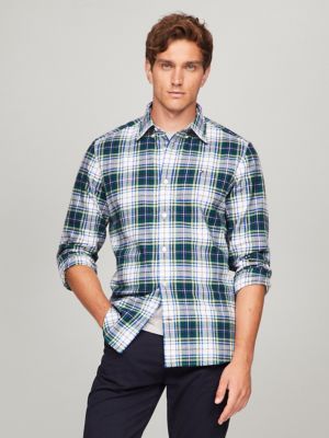 Regular Fit Check Flannel Shirt, Navy Multi