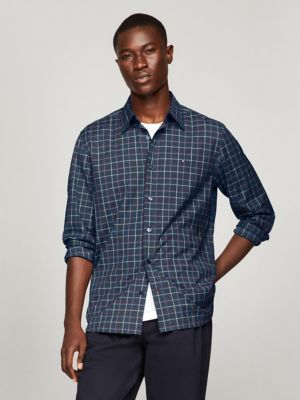Regular Fit Check Print All-Day Shirt, Carbon Navy