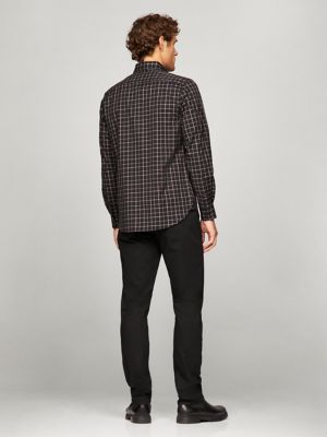 Regular Fit Line Check Poplin Shirt | Tommy Hilfiger